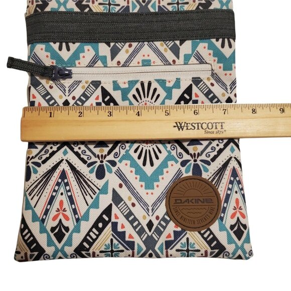 Dakine Cross Body Bag Shoulder Purse White Grey Teal Aztec Southwest 8"X10" - Picture 7 of 11